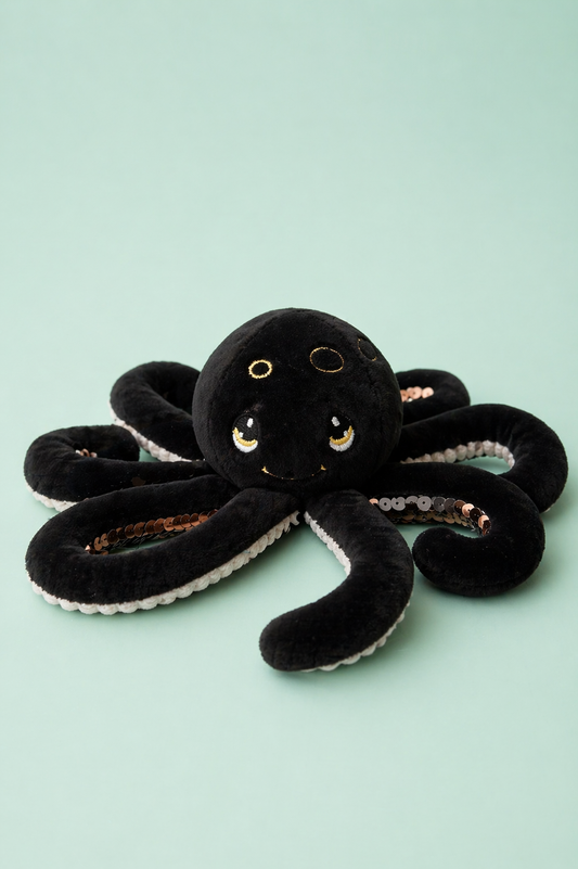 **** Précommande ** Mini pieuvre noire sensorielle