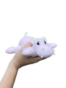 Mini peluche lestée d'hippopotame vue de profil