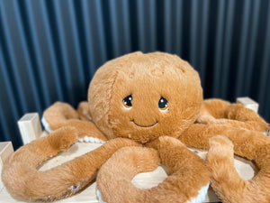 Octamiel peluche en pieuvre de couleur caramel lourde et sensorielle
