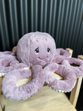 Octalie peluche en pieuvre de couleur lilas lourde et sensorielle