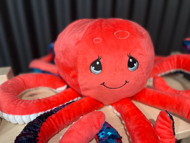 Octavia peluche en pieuvre de couleur rouge lourde et sensorielle